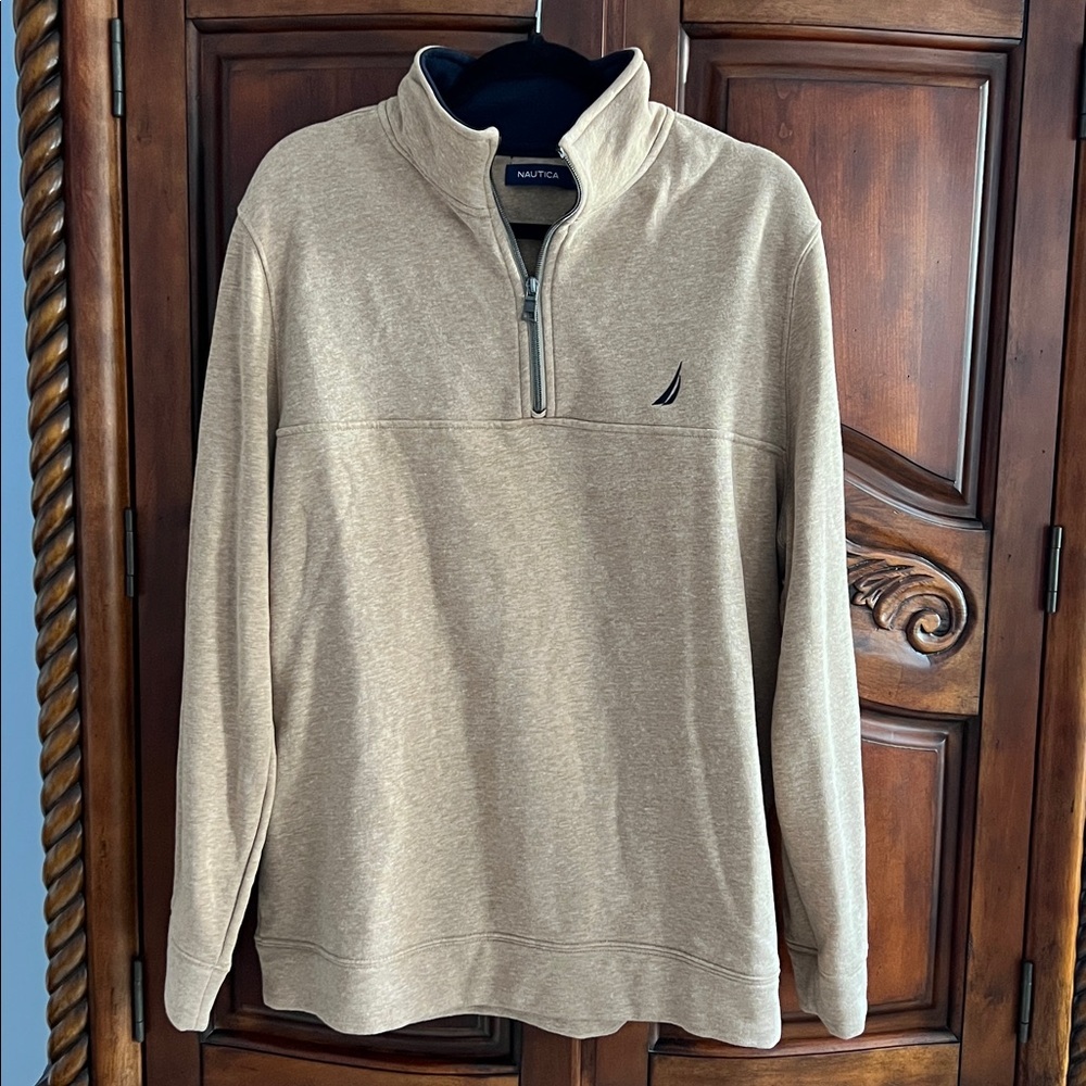 Nautica Men's Beige Zip-Up Sweater